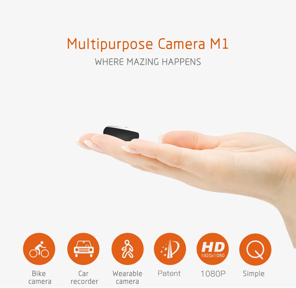 Портативная мини-камера M1 для велосипеда, миниатюрная камера HD 1080P DVR DV с памятью 8G, умная скрытая камера