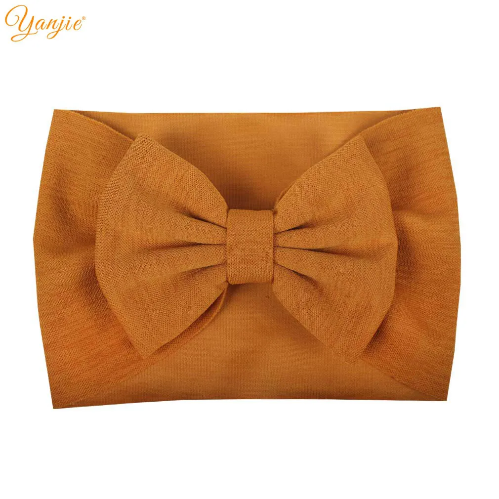 Headband A-7 Новинка года; ребристая ткань; бант; тюрбан; сезон весна; 5 дюймов; большой бант для волос; повязка на голову для девочек; головной убор для детей; аксессуары для волос; Лидер продаж - Цвет: Headband A-7