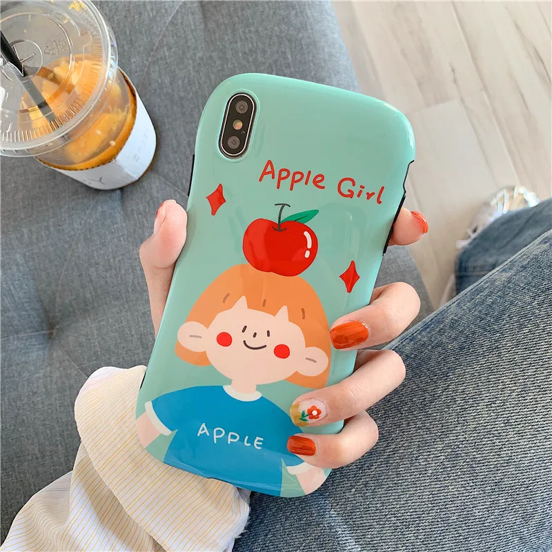 cartoon slender waist boys girls IMD Orange blue soft shell mobile phone bag For Apple iphone6 6s 7 8 Plus X XS XR MAX case |