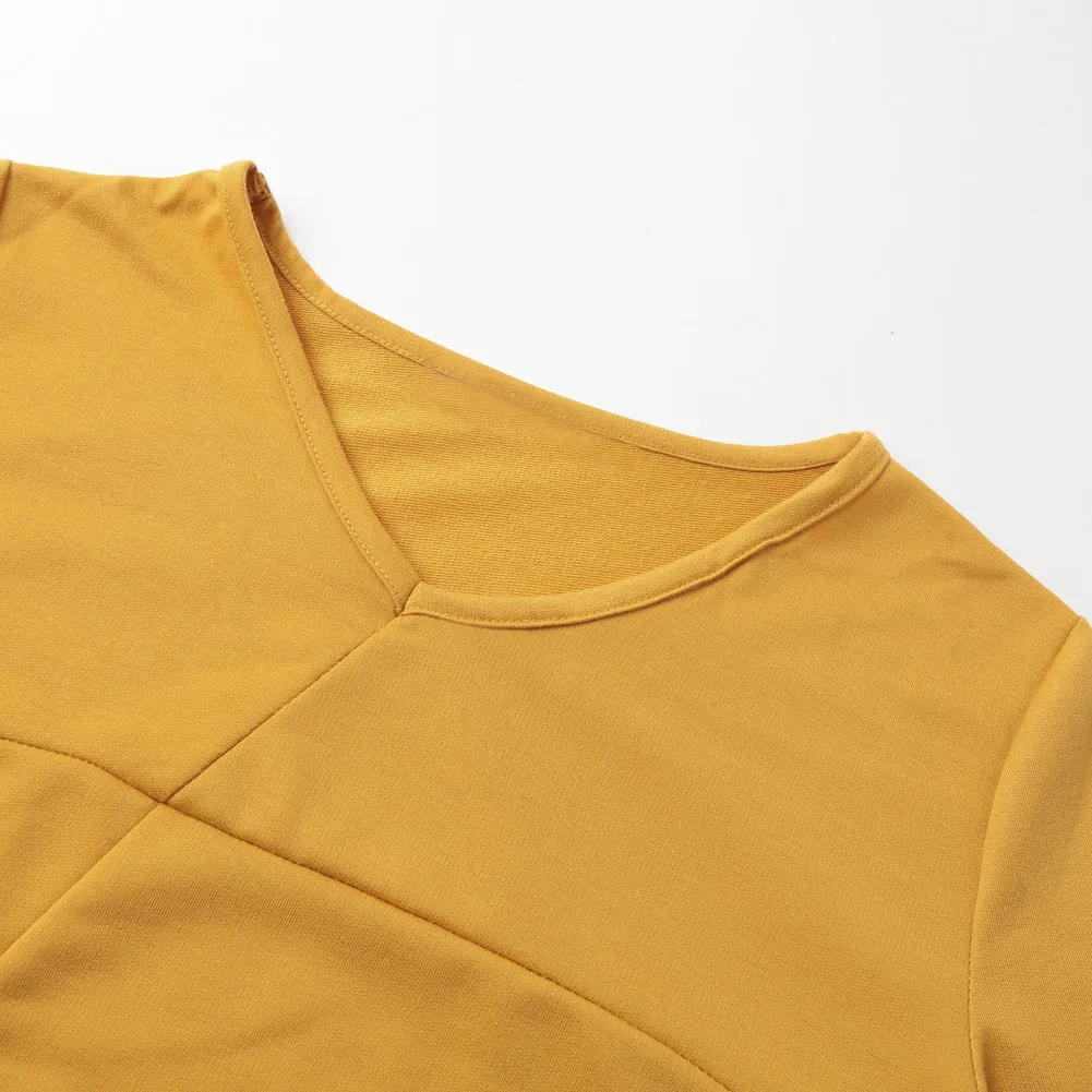 5XL размера плюс женская одежда 2019 Сезон осень-зима женские карманами платье с