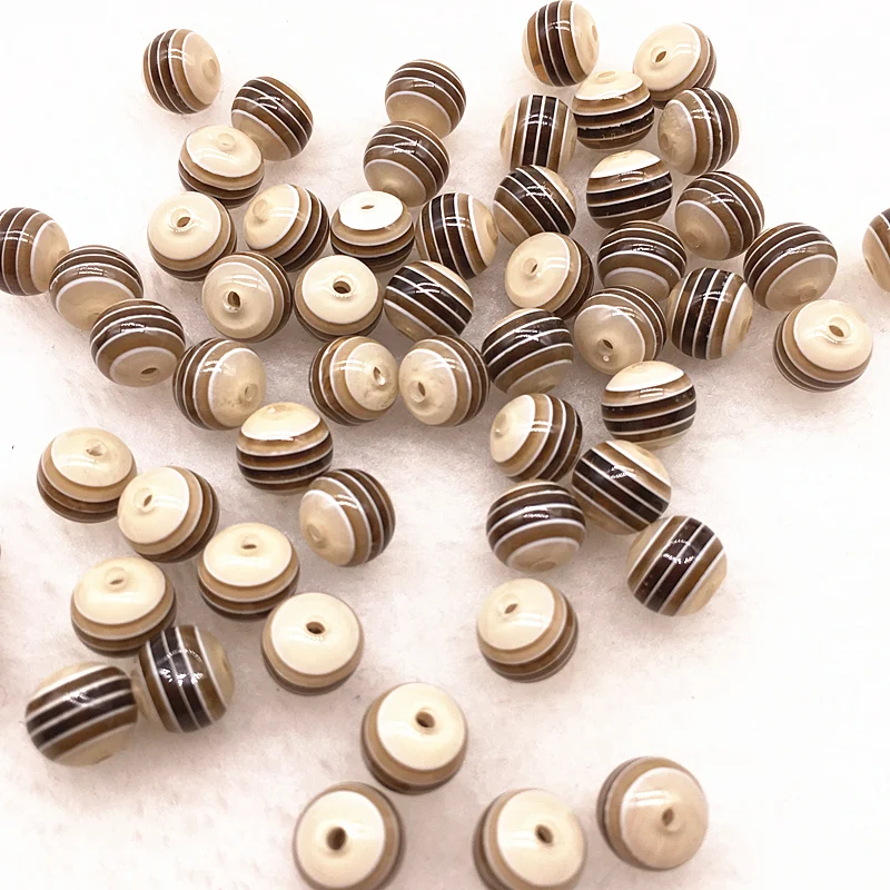 Новые ювелирные изделия полосатые круглые бусины-разделители из смолы смешанный узор около 50 шт 6 мм 8 мм