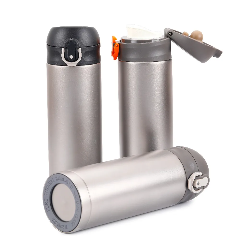 

Rover Camel Titunium vacuume bottle 400ml with spring lid Portable Picnic sport water bottle with filter Outdoor drinkware