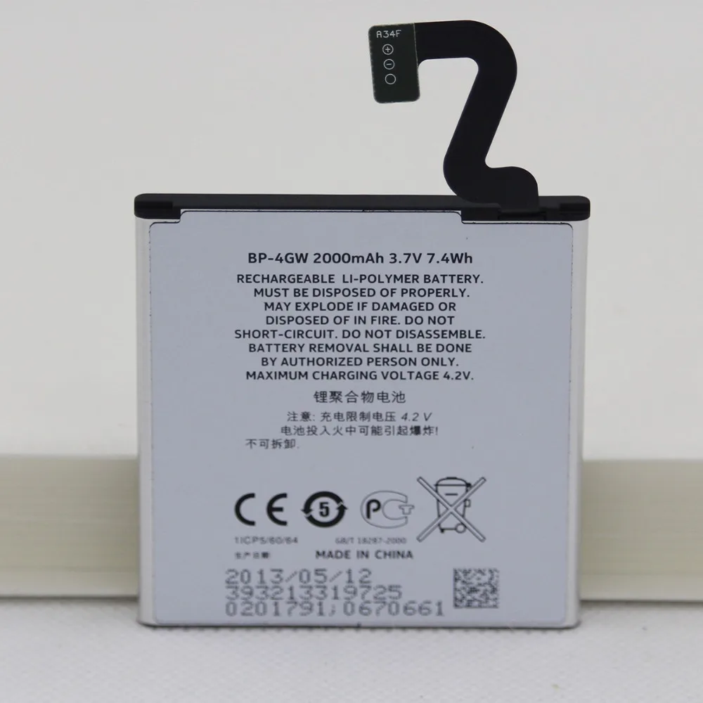 ISUNOO 2 шт./лот 2000 мАч мобильный телефон BP 4GW аккумулятор для Nokia Lumia 920 920T BP4GW internel