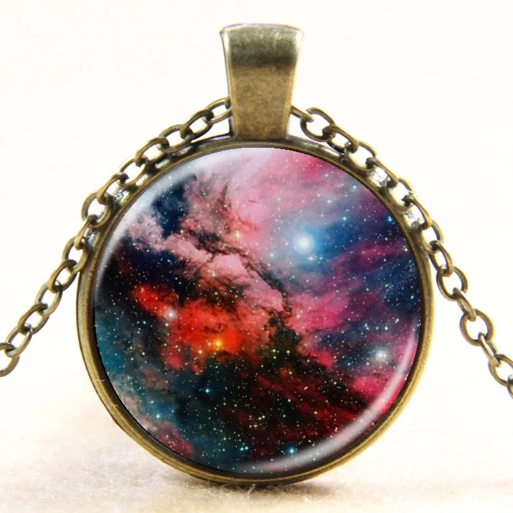 Новинка 2017 модные ожерелья из стекла Галактики небула Космический кабошон