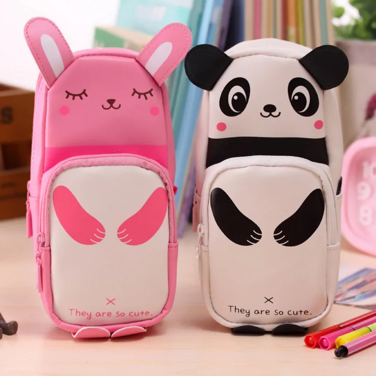

1Pc rabbit Newest Fashion Design Cute panda pencil bags Students cortex large capacity pencil case papelaria Stationery bags
