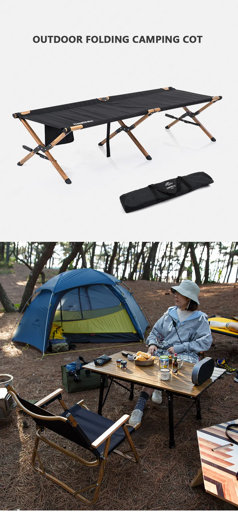 Naturehike кемпинг стул портативный многоцелевой стол кроватка Набор Открытый Военная кровать Рыбалка складной стул для отдыха на открытом воздухе кровать