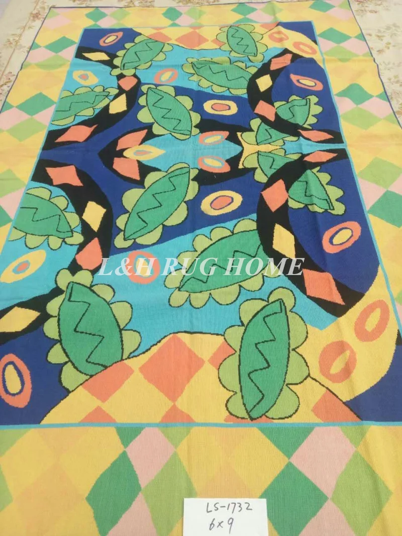 

Free shipping 10K 6'x9' Handmade carpets needlepoint woolen rugs handmade rugs for home decoration
