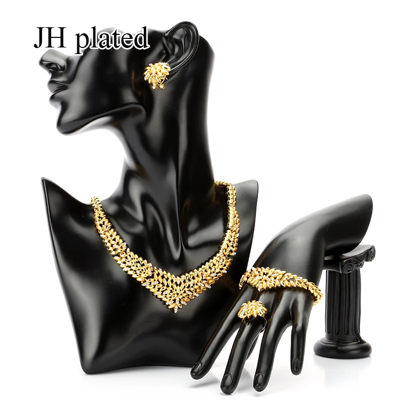 JHplated Дубай Ювелирные наборы ожерелье/браслет/серьги эфиопская Эритрея арабские женские свадебные подарки африканская мода