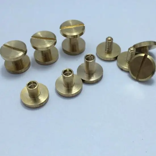 CNCC заказной Чистая латунь плоская головка винты гайки DIY медный ремень винт