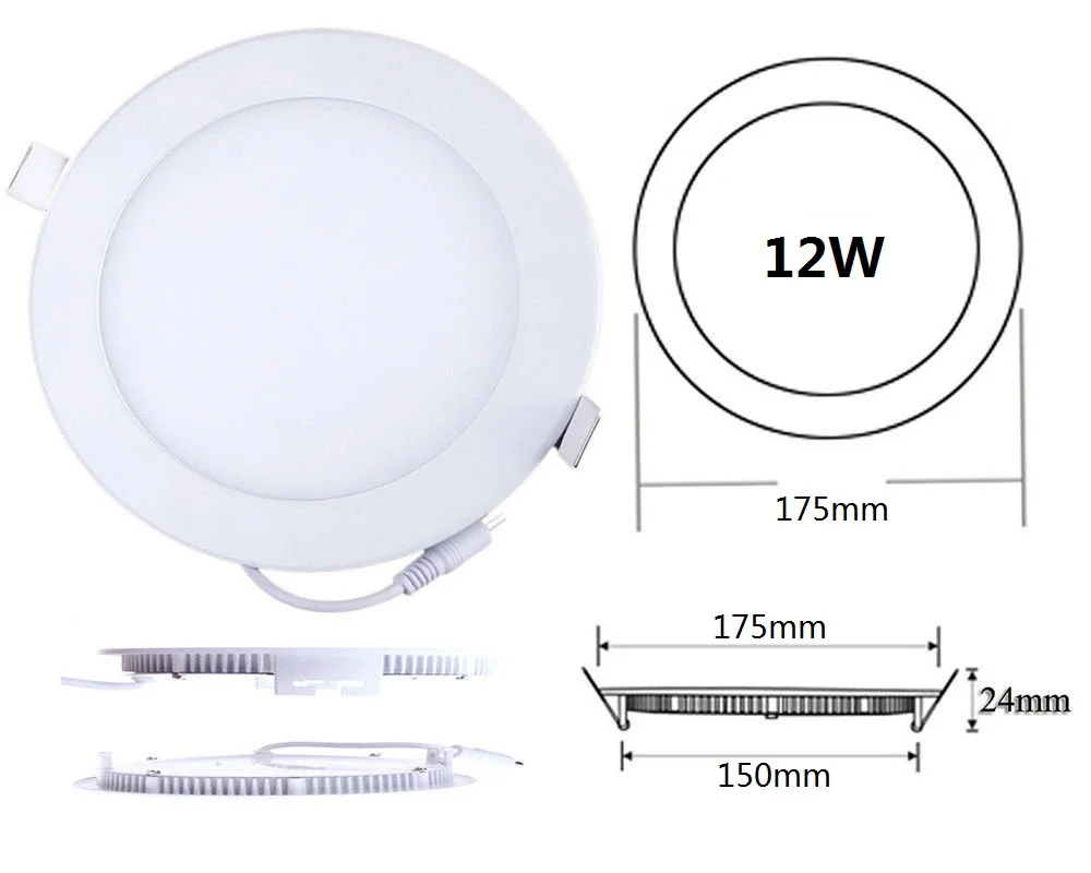

12W Ultra thin panel light recessed led ceiling light diameter 170mm Warm White/Natural White/Cold White AC85-265V LED Lighting