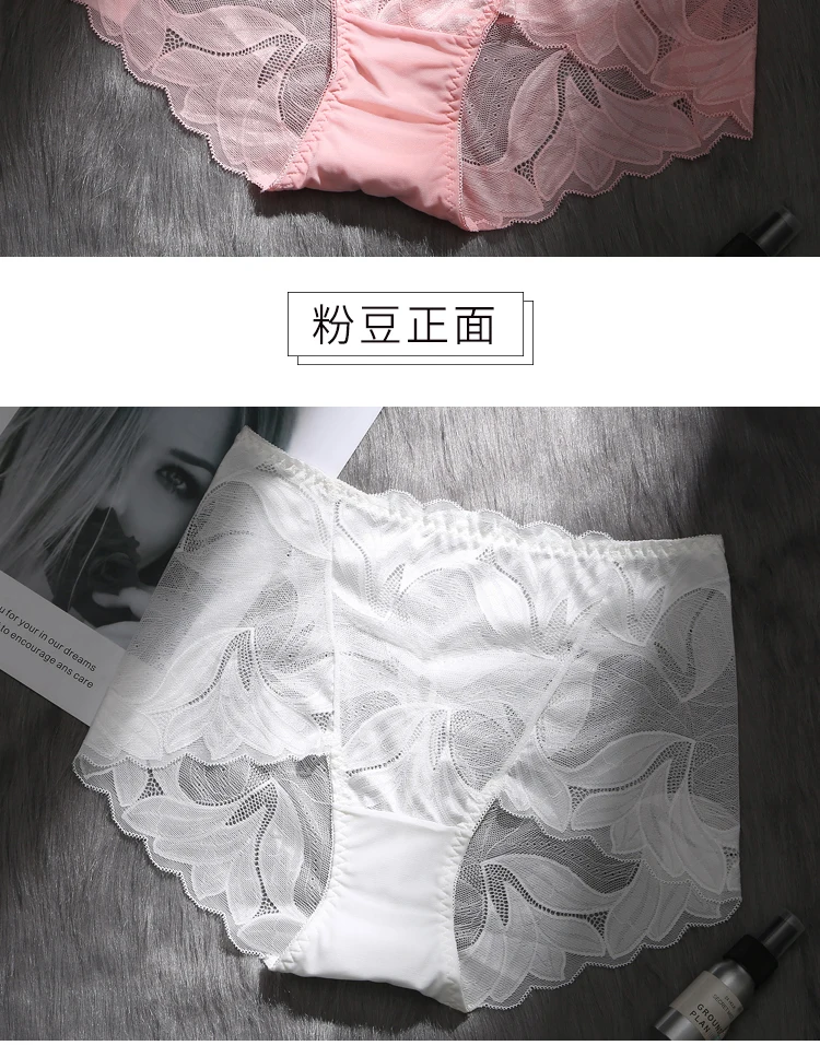 Lingerie Underpants Sexy Womens Panties Briefs Woman Sexy lace plus-size panties hollowed out high-waisted brief