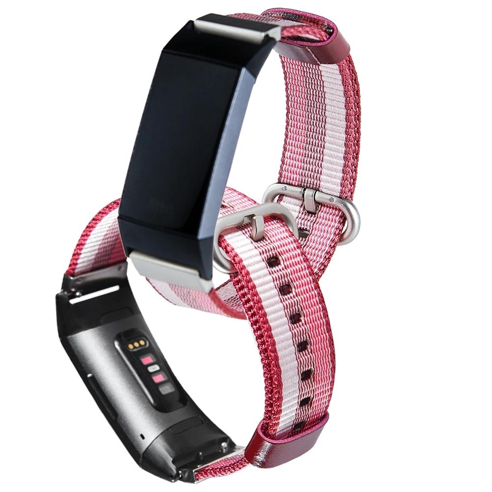 Yuedaer холст нейлон Fitbit Charge 3 группы для Fitbit Charge 3 Мужчины Женщины Мода ремешок браслет умный браслет с металлической пряжкой