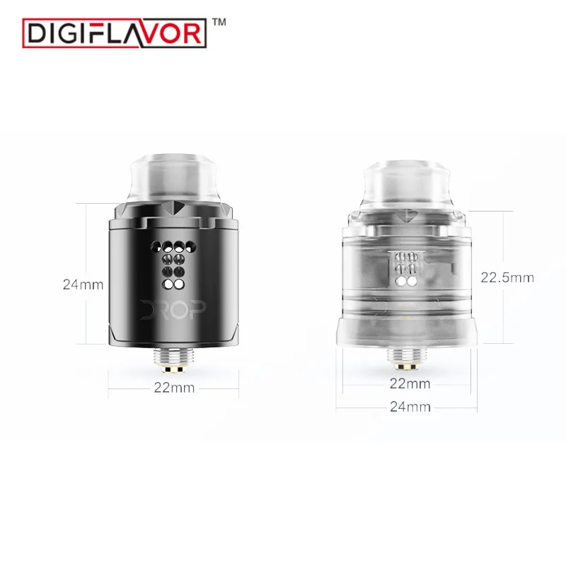 Оригинал Digiflavor Drop Solo RDA одинарная катушка 22 мм две крышки стандартная электронная