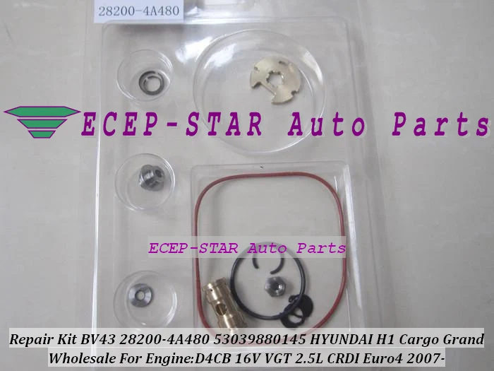 Turbo Repair Kit rebuild BV43 28200-4A480 53039880145 Turbocharger For HYUNDAI H-1 Cargo Travel Grand Starex CRDI D4CB 16V 2.5L |