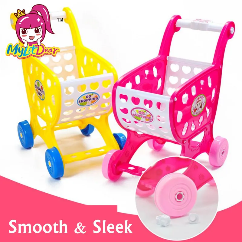 

MylitDear Mini Kid Simulate Supermarket Shopping Cart Pretend Play Toys Children Mini Plastic Trolley Play Toy Gift for Children