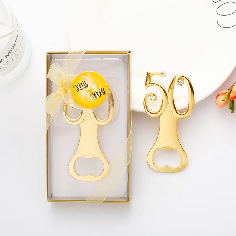 

30pcs Gold 50 60 Beer Bottle Opener 50th 60th Birthday Party Favors 50th 60th Golden Wedding Anniversary Decorations