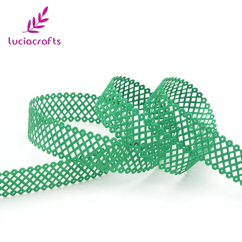 Lucia crafts 2,2 см многоцветные сетки Лента кружевная отделка DIY шитье скрапбукинг ручной работы материал украшения 2y/лот P0602 - Цвет: Green