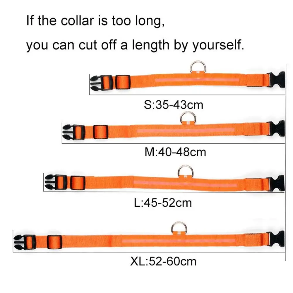 Светодиодный ошейник для кошек и собак ночная безопасность светящиеся ожерелья