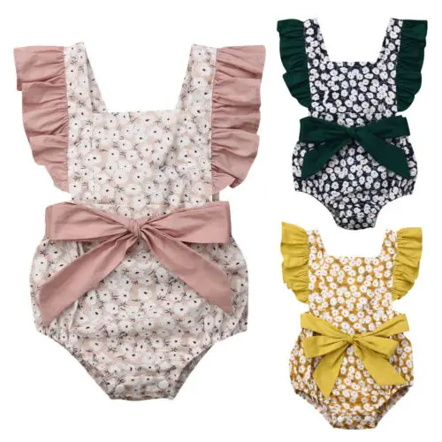 

Baby Romper Infant Baby Girl Kid Sleeveless Floral Print Romper Jumpsuit Summer Playsuit Outfit Clothes