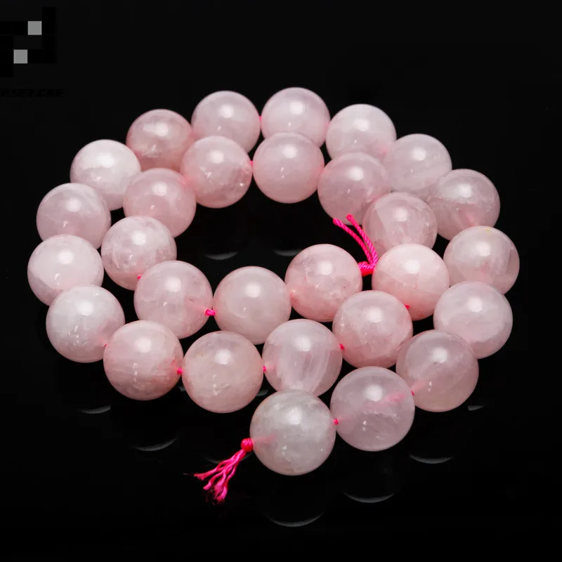 Бисер BASEHOME 1 полоска натуральный каменный розовый кварц 4/6/8/10/12/14 мм круглые