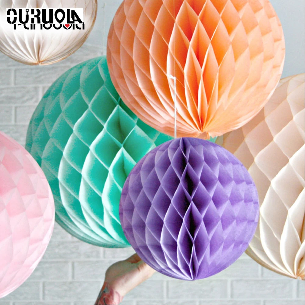 Babyshower Lampion вечерние декоративные бумажные фонари сотовые шары 5 шт 6 дюймов