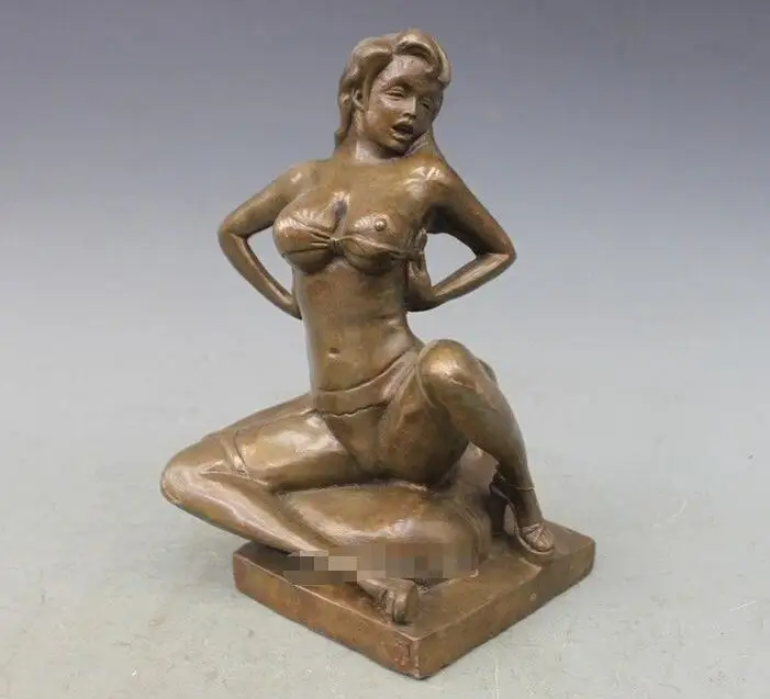 10 &quotЗападный арт-деко скульптура медная бронза обнаженная статуя красавицы