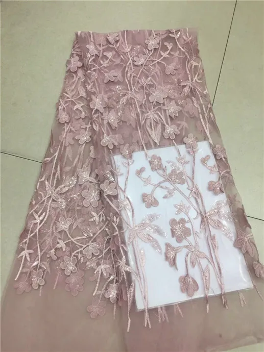 2018 петлевая вышивка тонкой сеткой Кружевная Ткань 5 ярдов цветочный узор блестки