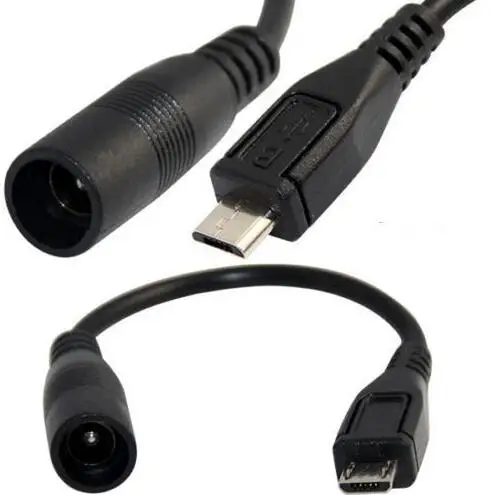 LBSC DC 5 мм x 2 1 Цилиндрический разъем к Micro USB B 5p Штекерный питания короткий