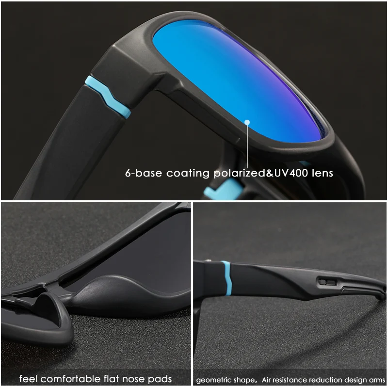 Мужские спортивные солнцезащитные очки KDEAM поляризационные линзы 4 цвета уличные