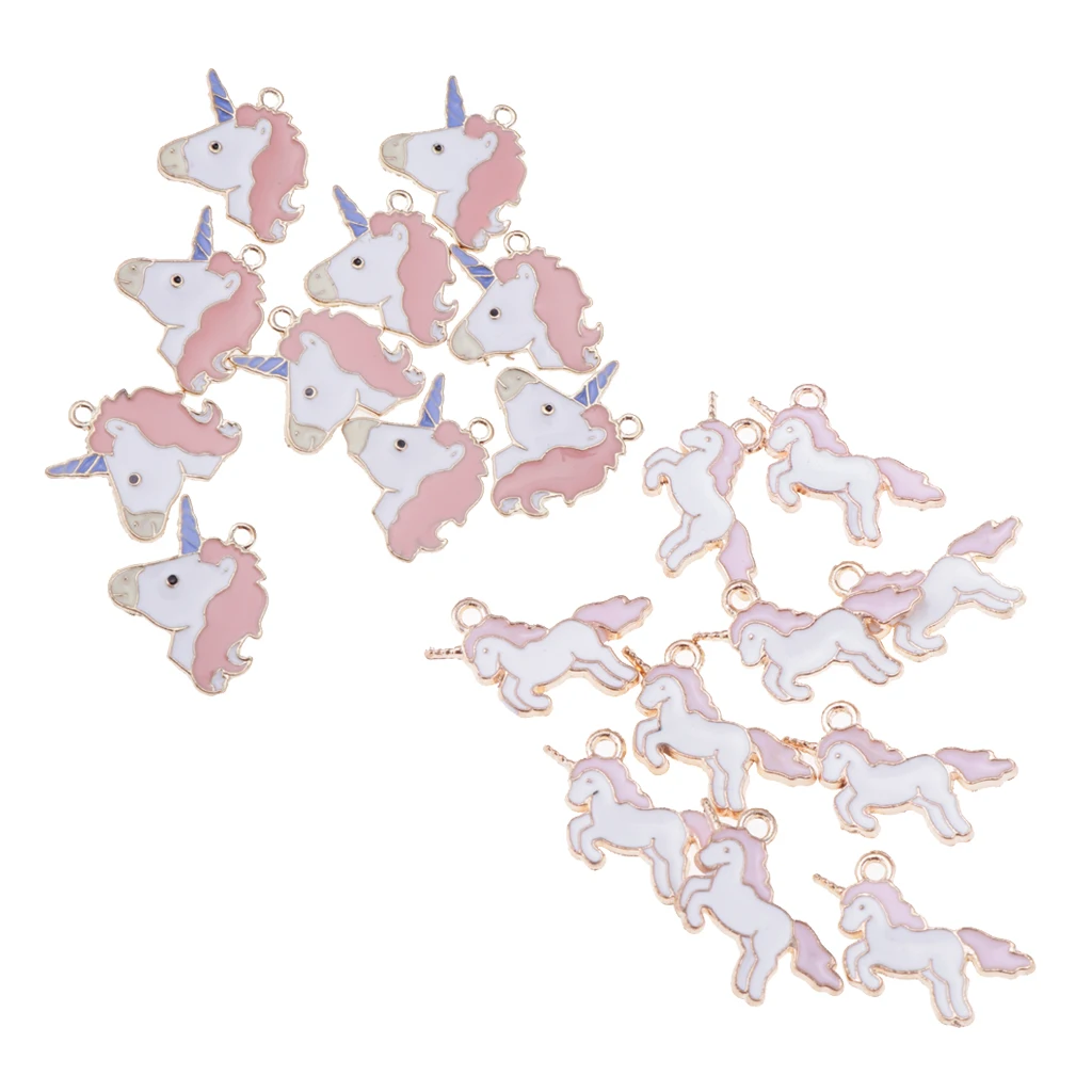 

MagiDeal 20Pcs Lovely Unicorn Charms Pendant Findings Jewelry Making Crafts