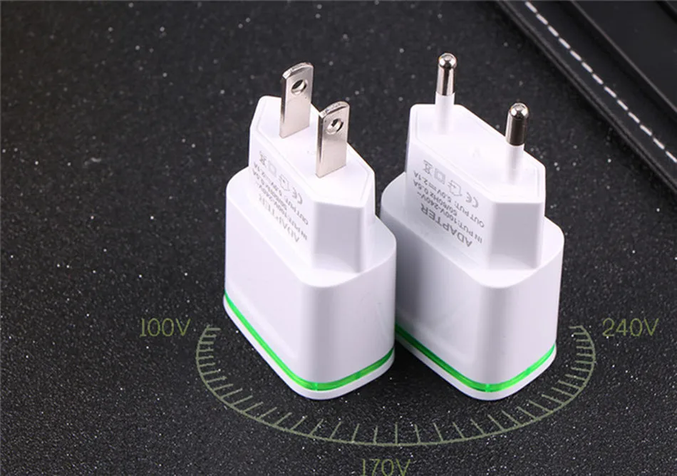 XEDAIN 2 порта USB зарядное устройство для телефона 5 В/2,1 а EU/USA штепсельная вилка настенного адаптера устройства микро Зарядка данных для iPhone huawei светодиодный светильник для мобильного телефона