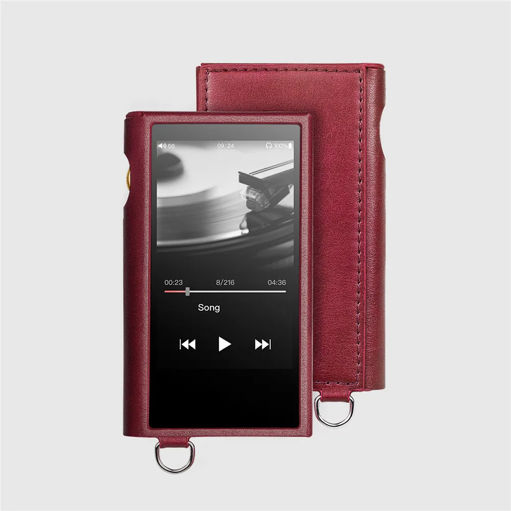 Кожаный защитный чехол для HIFI музыкального плеера SK-M9 нескользящий защитный чехол для SK-M9 плеера красного цвета