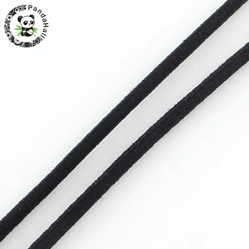 

Круглая эластичная нить 3 мм для изготовления браслетов, ювелирных изделий из волокна снаружи и резины внутри, около 90 м/черный комплект