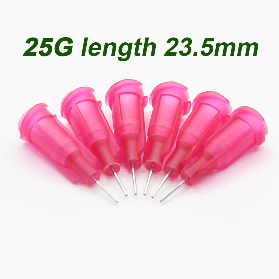 

100Pc/lot 25G x 23.5mm Precision passivated S.S. Dispense Tip with PP Safetylok hub, glue dispenser needles
