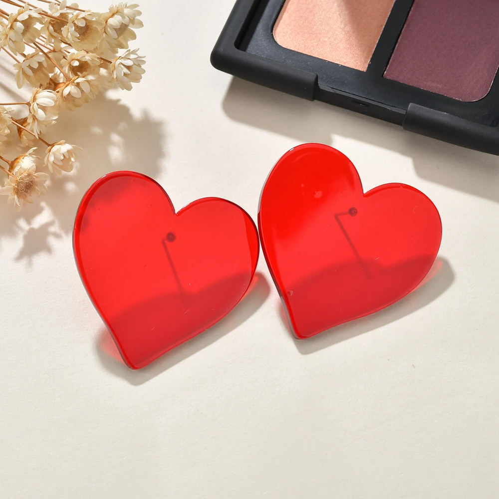 Женские серьги в форме сердца с белым сердечком свадебные украшения акриловые