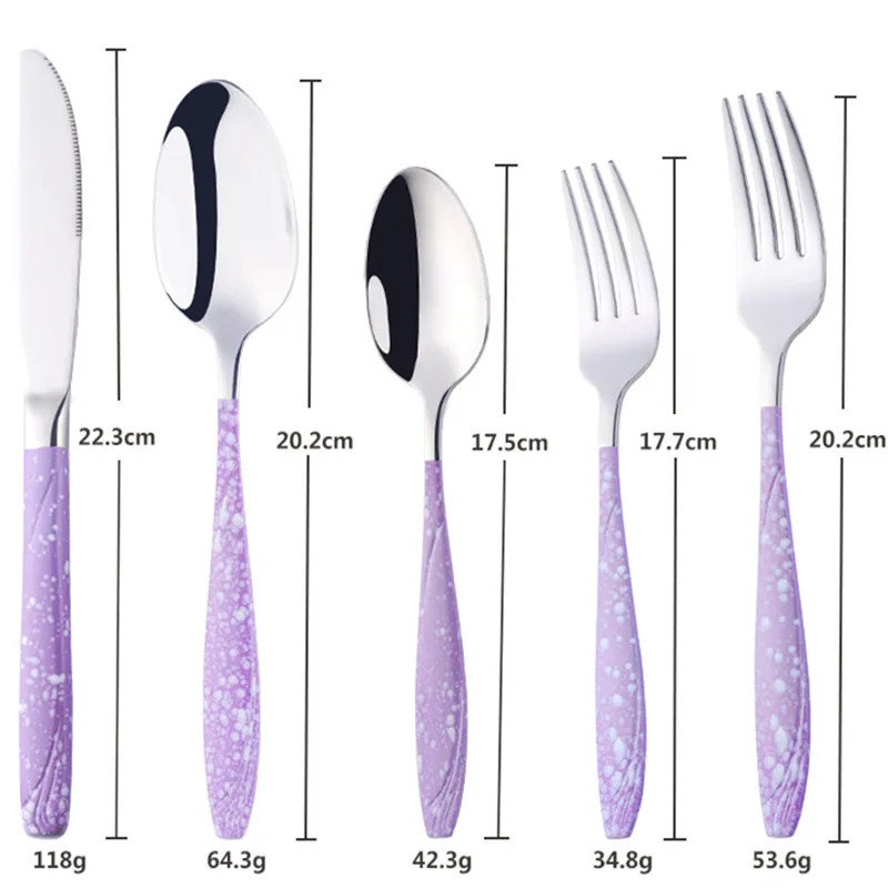 5 шт. набор посуды в западном стиле роскошный из нержавеющей стали свежие цвета