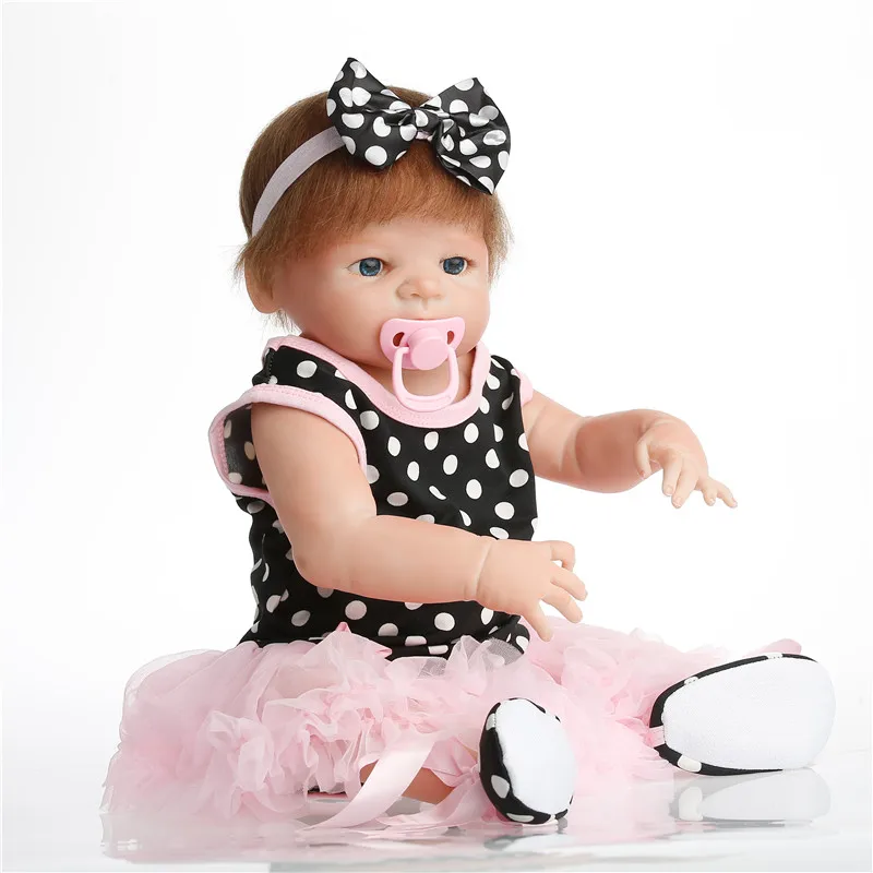 SanyDoll 22 дюйма 57 см силиконовые куклы Реборн Реалистичная кукла реборн розовое