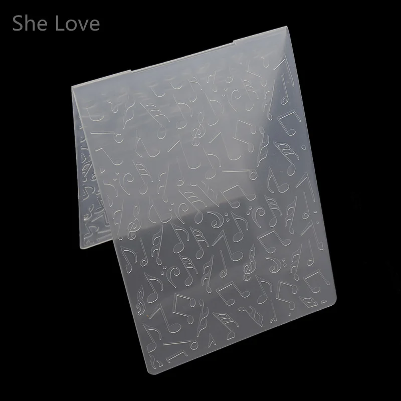 Chzimade пластиковая папка для тиснения скрапбукинга трафарет музыкальный ключ часы