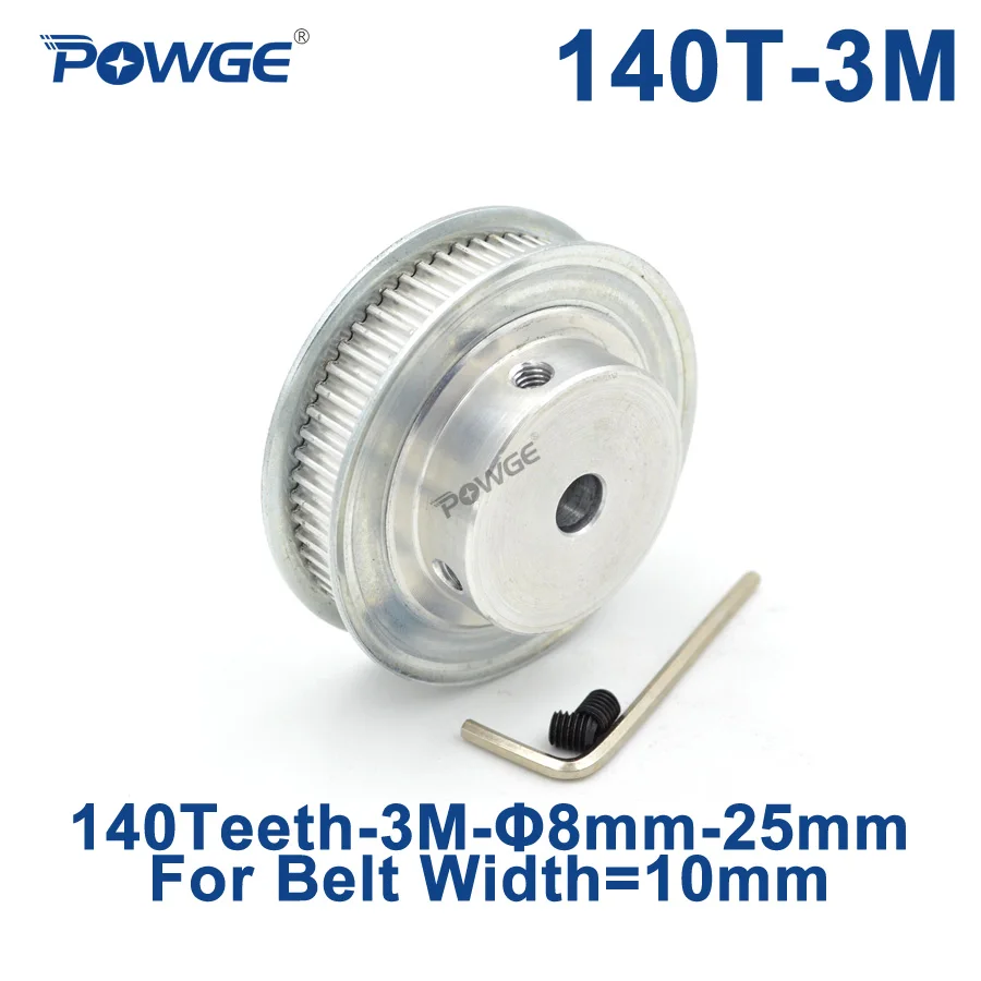 Зубчатый синхронный шкив POWGE Arc Tooth 140 зубьев 3M диаметром 10/12 мм для ширины 10 HTD3M
