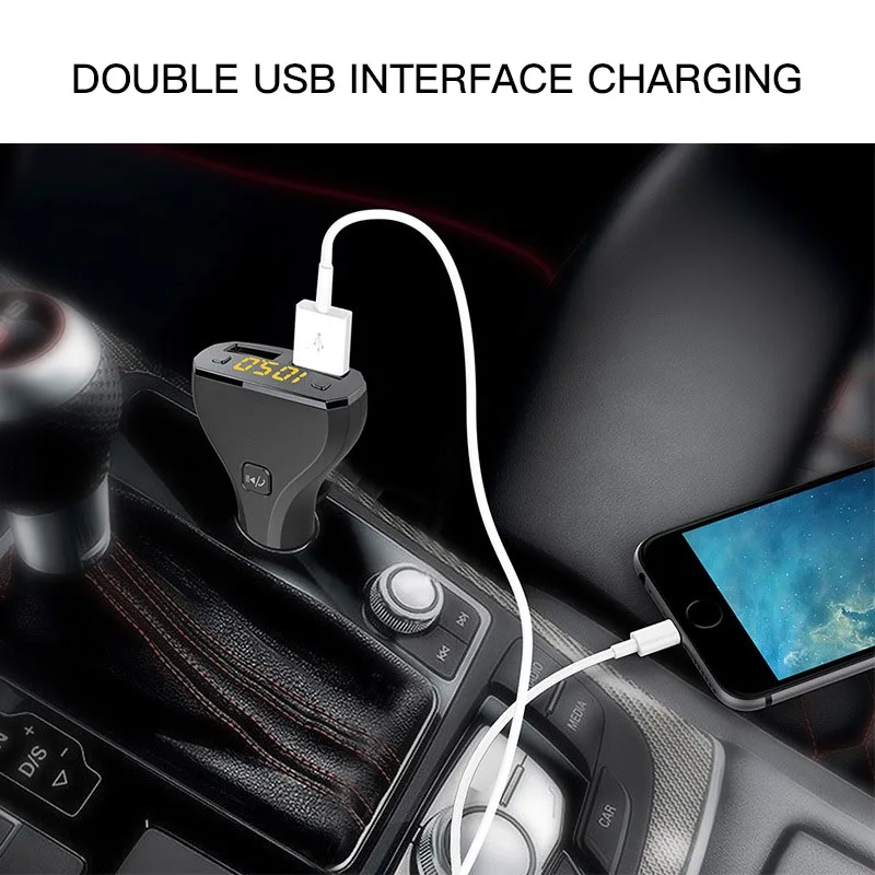 Автомобильный fm передатчик автомобильное зарядное устройство с двумя usb портами