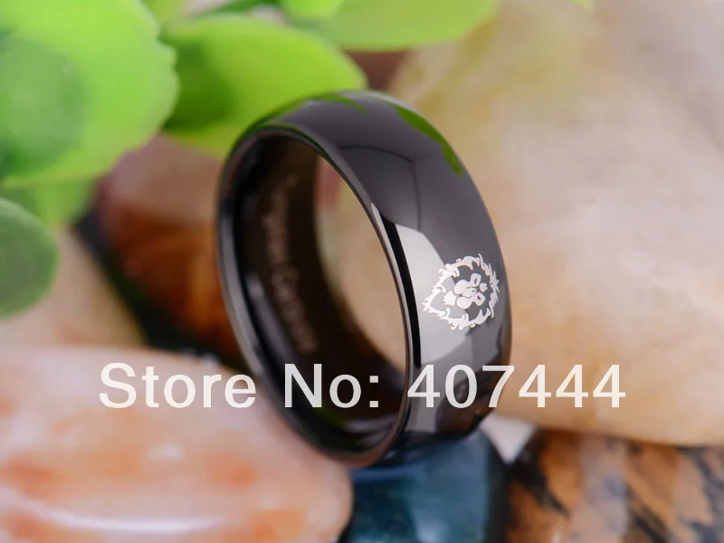 Бесплатная доставка YGK JEWELRY Лидер продаж 8 мм черный купол World of Warcraft Alliance мужское