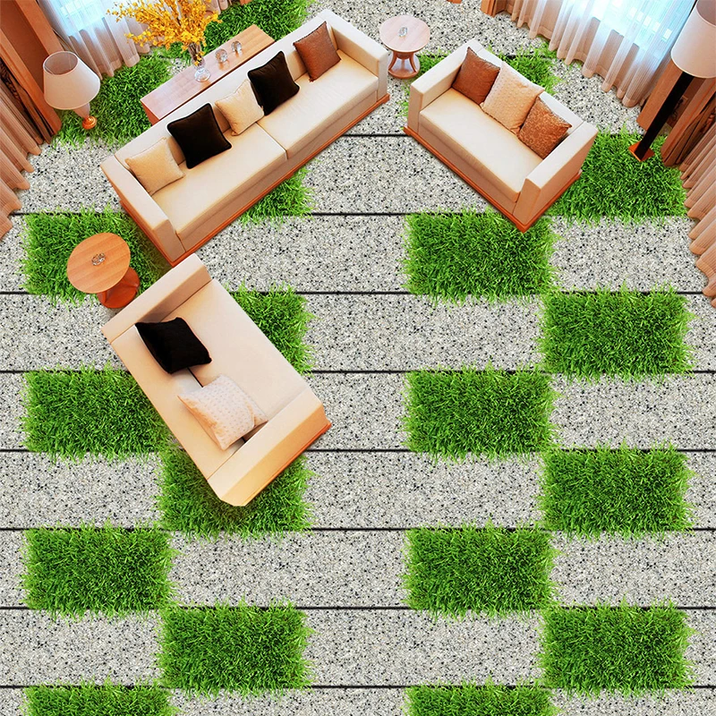 Пользовательские фото обои 3D Bluestone Путь Плитки Пола фрески стикеры балкон Гостиная Водонепроницаемый носить самоклеющиеся обои