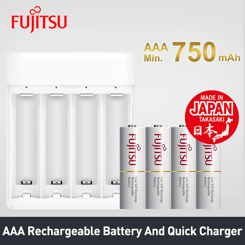 Аккумуляторная батарея Fujitsu с низким саморазрядом 1 2 в NiMH AAA 750 мАч 4 шт./упак.