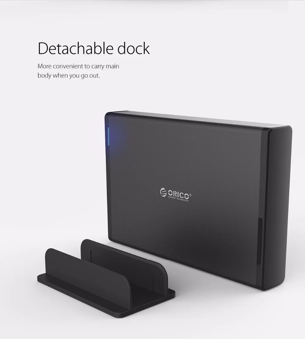 ORICO 3,5 дюймов Тип-C Корпус внешнего жесткого диска USB3.1 Gen1 Поддержка 8 ТБ с 100 см Тип-usb-c для Windows/Mac OS/Linux(7688C3