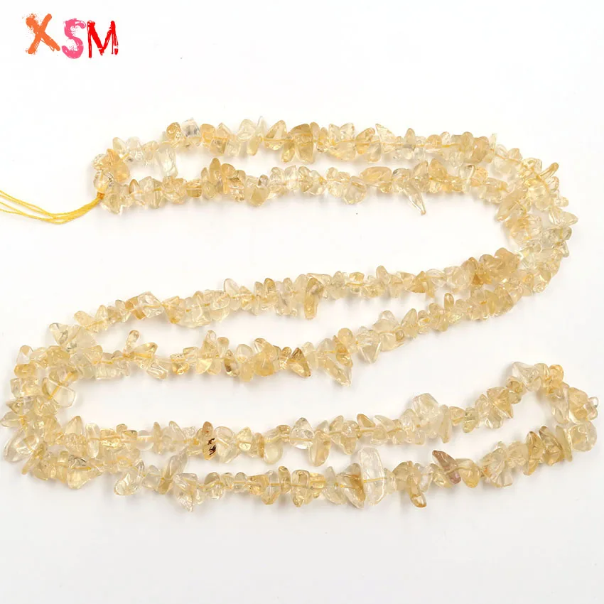 Irregular Gravel 5-8mm Chips Stone Natural Citrines Yellow Crystal Beads For Jewelry Making DIY Bracelet Necklace | Украшения и