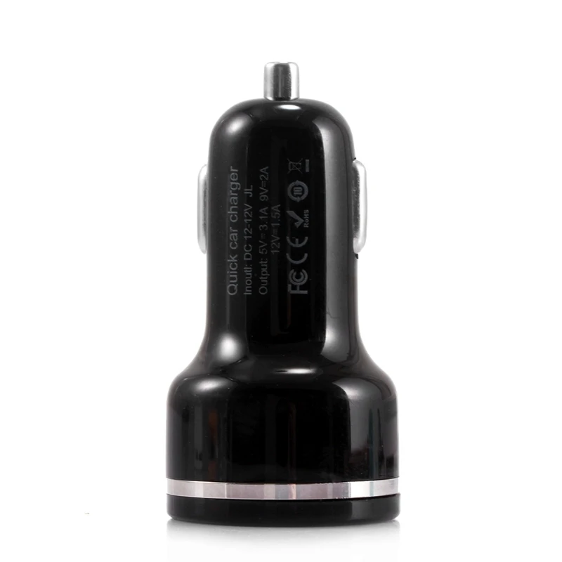 Быстрое Автомобильное зарядное устройство с двумя USB портами QC 3 0 быстрая зарядка