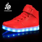 STRONGSHEN 2018, детские кроссовки с USB-зарядкой, модная светящаяся разноцветная светодиодная подсветка, детская обувь, повседневная обувь для мальчиков и девочек