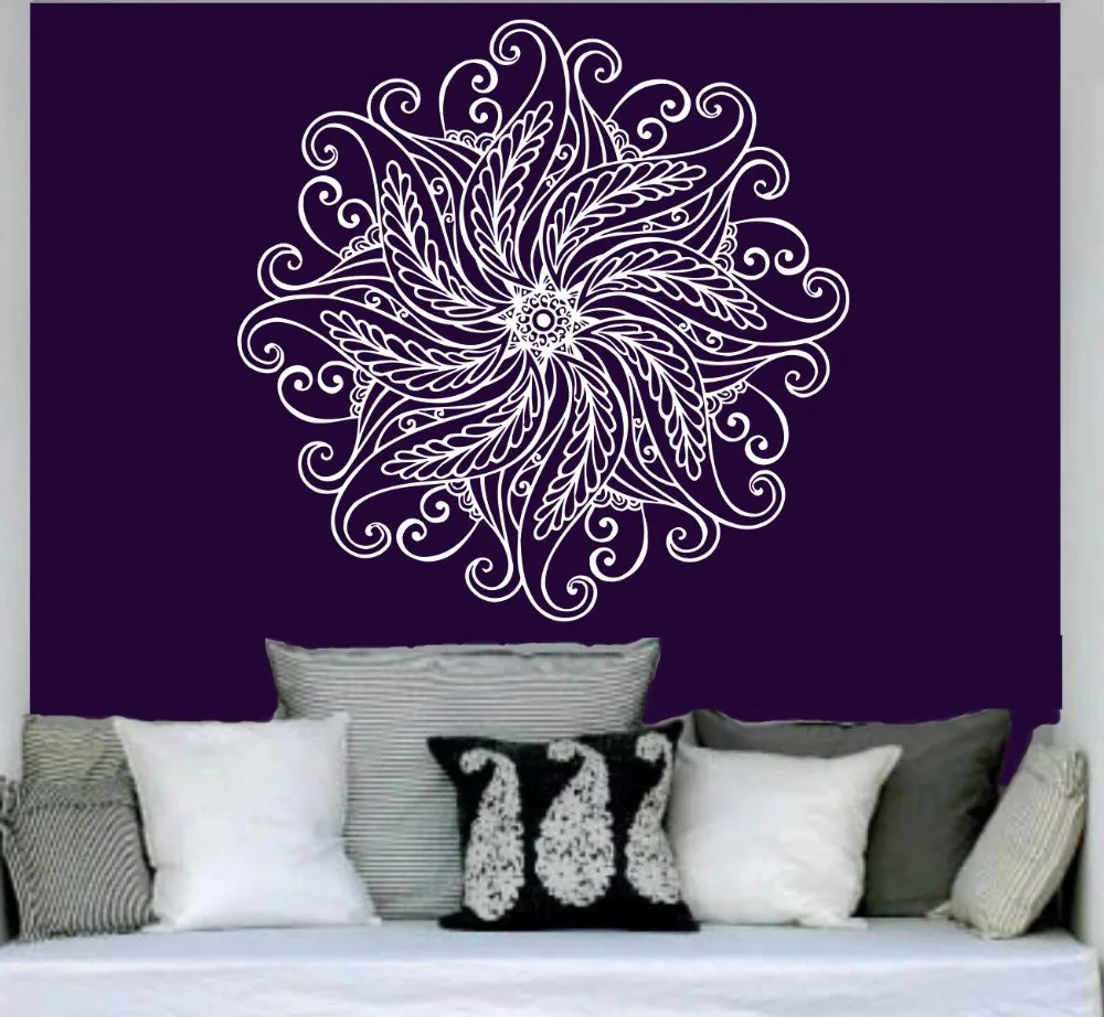 Мандала Менди Ом индийская индуийская Будда Настенная Наклейка виниловая