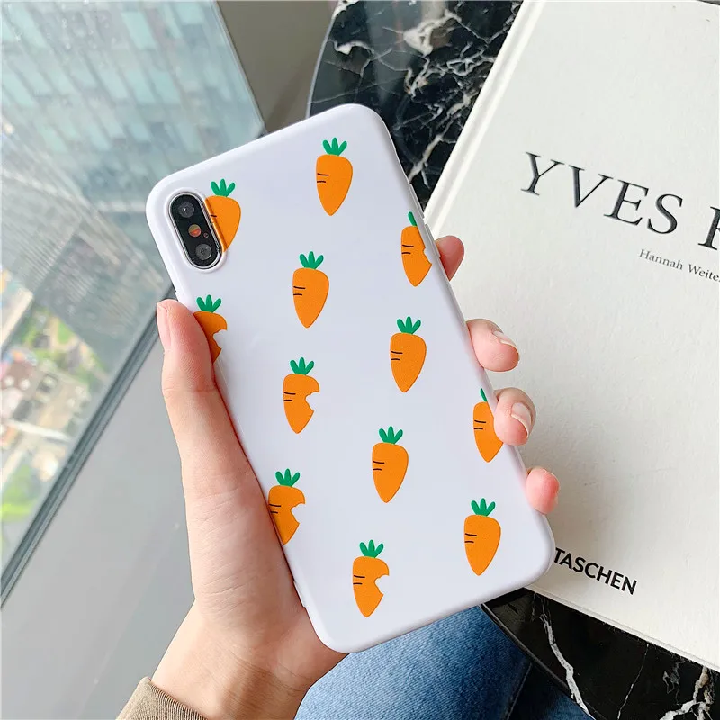 Carrot Phone Cases For iPhone 6 7 8 X XS max XR Case Soft Transparent Silicone Clear Back Cover 11 11pro case |
