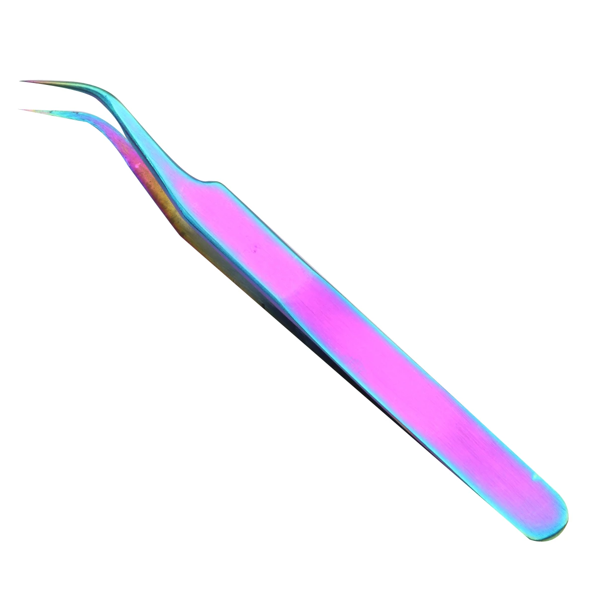 curved 1 6 стилей из нержавеющей стали радужные цветные изогнутые прямые пинцеты для удаления ресниц инструмент для макияжа - Цвет: curved 1